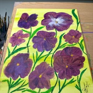 Vibrant Purple Floral Canvas by [Brand]